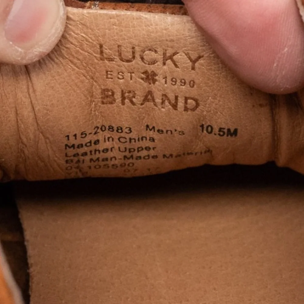 Lucky Brand Men's 10.5 M  Brown Leather Mason Chukka Boot 115-21229 Work Preppy